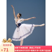 成人专业芭蕾舞蹈演出服装公主裙仙女泡泡袖长裙儿童白纱蓬蓬裙