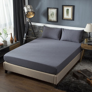 纯棉水洗棉床笠单件 全棉床罩纯色素色席梦思床垫保护套1.5m1.8米