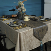 美式防水桌布北欧轻奢高级感茶几，布台布(布，台布)长方形家用防烫隔热餐桌布