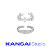 kansai银色锆石十字架戒指，男女时尚个性冷淡，风小众设计情侣手饰品