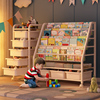 儿童书架置物架家用落地带轮玩具绘本书桌收纳架多层简易移动书柜