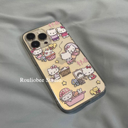 ins可爱hellokitty猫适用14promax手机壳iphone13mini适用11pro苹果12透明xr软壳xs创意78plus防摔56保护套