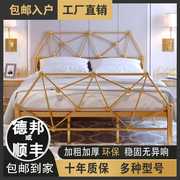 床1.8米铁艺床铁床双人床1.5米宿舍单人北欧网红现代简约床架铁架