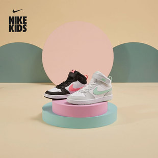 Nike耐克男女童COURT BOROUGH MID幼童运动鞋冬季中帮CD7783
