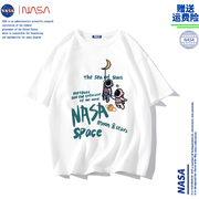 NASA短袖男夏季潮牌宇航员印花t恤韩版ins宽松纯棉女款上衣服