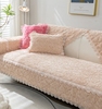 冬季毛绒沙发垫布艺防滑玫瑰，绒坐垫简约现代沙发套客厅万能沙发罩
