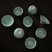 开片汝窑茶杯可养品茗杯，喝茶小杯子陶瓷功夫茶具，天青茶盏茶碗单杯