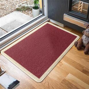 新中式入户门地垫门口丝圈地毯红色喜庆脚垫，家用除尘防滑垫可定制