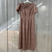 艾爱薇24700商场专卖2024夏时尚品质女装收腰显瘦小碎花连衣裙子