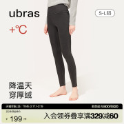 ubras仿牛仔高腰保暖防风加绒加厚高弹外穿长裤打底裤鲨鱼裤女