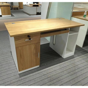 灰白色1.2~1.4米电脑桌 浅黄色书桌 小办公桌 简约时尚办公台S161
