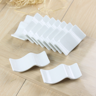 筷子架陶瓷白色筷座筷子，托放公筷2双筷子，筷架餐桌餐厅商用筷枕