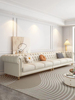 法式奶油风真皮沙发客厅，2023美式轻奢复古简欧小户型直排沙发