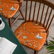 高档刺绣餐椅垫美式布艺椅子，垫欧式加厚座垫四季防滑可拆洗坐垫