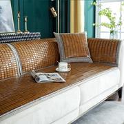 竹块凉席麻将沙发垫子竹垫中式家用客厅夏天款坐垫套罩定制