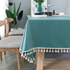 桌布防水防油免洗防烫北欧中式棉麻餐桌，布艺简约家用长方型茶几布