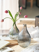 小口花瓶玻璃透明客厅插花摆件ins风北欧大肚水养马醉木吊钟植物