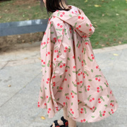 儿童宝宝防水轻薄便携日本韩国男女生时尚秋季风衣雨披斗篷式雨衣
