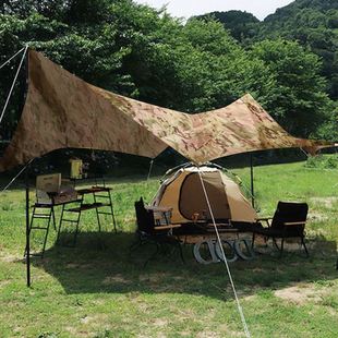 户外帐篷天幕野餐露营简易遮阳棚，防雨帐篷沙滩休闲野营涤纶布地垫(布地垫)