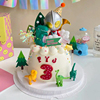 大头奥特曼蛋糕装饰摆件超人怪兽玩具网红卡通恐龙儿童生日插件