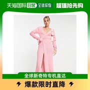 香港直邮潮奢glamorous女士，裹式腰带中长糖果，色粉色套头连衣裙