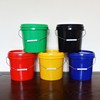 小胶桶带盖圆柱形塑料桶5升l包装桶，水桶家用密封桶红黄蓝绿(黄蓝绿)黑白色