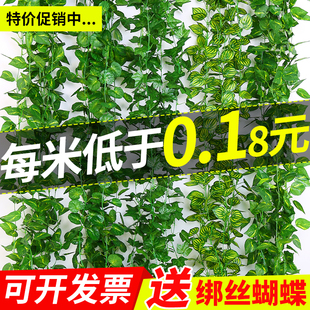 仿真藤条葡萄叶装饰假花藤蔓管道缠绕花藤绿植物吊顶树叶塑料绿叶