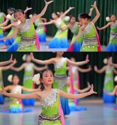 儿童傣族舞蹈服少儿孔雀舞演出服装，女童傣族鱼尾，裙彩云之南舞蹈服
