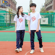 中国风文化衫定制T恤儿童六一表演服毕业服短袖夏装男女童运动裤