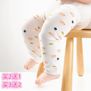 婴儿春秋季纯棉袜套，护膝盖宝宝0-1-3岁松口爬行护腿学步长筒袜子