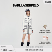 karllagerfeld卡尔拉格斐春夏，款撞色羊毛小香风，长袖针织连衣裙