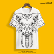 夏季男士t恤短袖泰国大象图案冰丝，速干薄款半袖大码加肥透气体恤