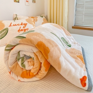 牛奶绒毛毯办公室午睡空调毯子法兰绒夏季珊瑚绒沙发盖毯薄款单人