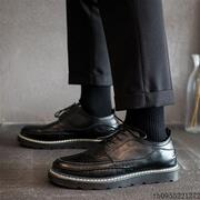布洛克男鞋2024春夏，款小皮鞋潮流英伦，风正装商务男士休闲板鞋
