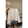 日系棉麻白色衬衫2024女夏季薄款亚麻防晒开衫，外搭设计感上衣
