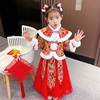 拜年服女童冬季连衣裙小女孩过年衣服童装兔年中国风儿童冬装套装