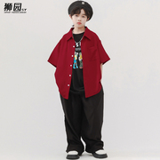 儿童街舞潮服套装男童嘻哈，宽松hiphop裤子夏季少儿爵士舞演出服装