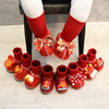 一612月婴儿鞋子学步鞋冬季女宝加绒鞋3-6-12个月男宝新年红色加