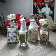 w1962印度进口复古古董范擦银色玻璃香水瓶摆件/装饰香薰瓶