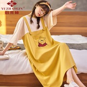 俞兆林睡裙女士夏季韩版纯棉，短袖少女睡衣，甜美可爱家居服连衣裙子