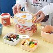 儿童春游分格水果饭盒学生小学生专用餐盒便携外带便当盒卡通可爱