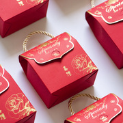 创意结婚喜糖盒中式婚礼糖果，包装纸盒伴手礼手提袋子礼盒装空