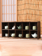 实木博古架中式茶杯架子茶具，架壁挂多宝阁茶壶，收纳置物架摆件展架