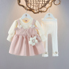 洋气女童套装春装时髦婴儿童装礼服公主连衣裙女宝宝春秋季两件套