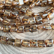 捷克珠玻璃珠方块中孔珠1个diy手工，饰品材料配件散珠手工材料