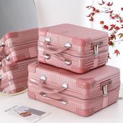 小型行李箱14寸化妆箱复古手提箱16大容量，密码可携式旅行收纳皮箱