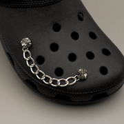 洞洞鞋配饰小红书洞洞鞋diy金属链条珍珠水钻锆石扣crocs装饰创新