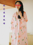 裁剪图b44日系睡裙女纯棉睡袍，日式和风春秋，大码浴袍和服睡衣纸样