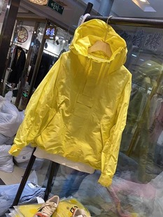 韩国春秋黄色连帽开衫工装夹克女小个子休闲风衣短款冲锋外套