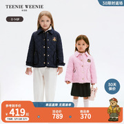 TeenieWeenie Kids小熊童装24年春女童宝宝菱形格棉服外套